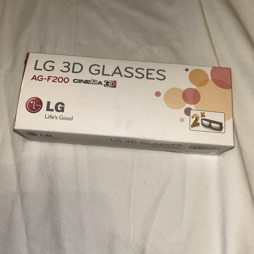 LG AG-F200 Cinema 3D Glasses 2 Pair Bundle Passive 3D for‎ LG TV Black